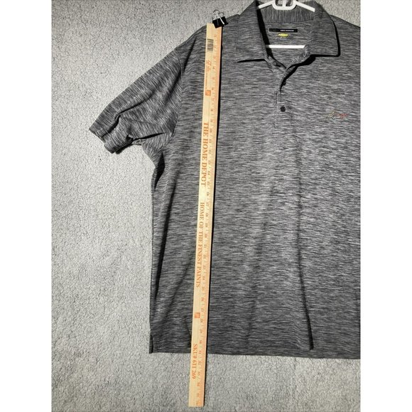 GREG NORMAN Play Dry Mens XXL Golf Polo Shirt Gray Heather Short Sleeve Shark - Picture 8 of 9